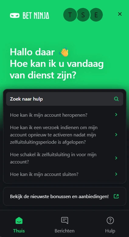 Contactmogelijkheden bij Bet Ninja Casino